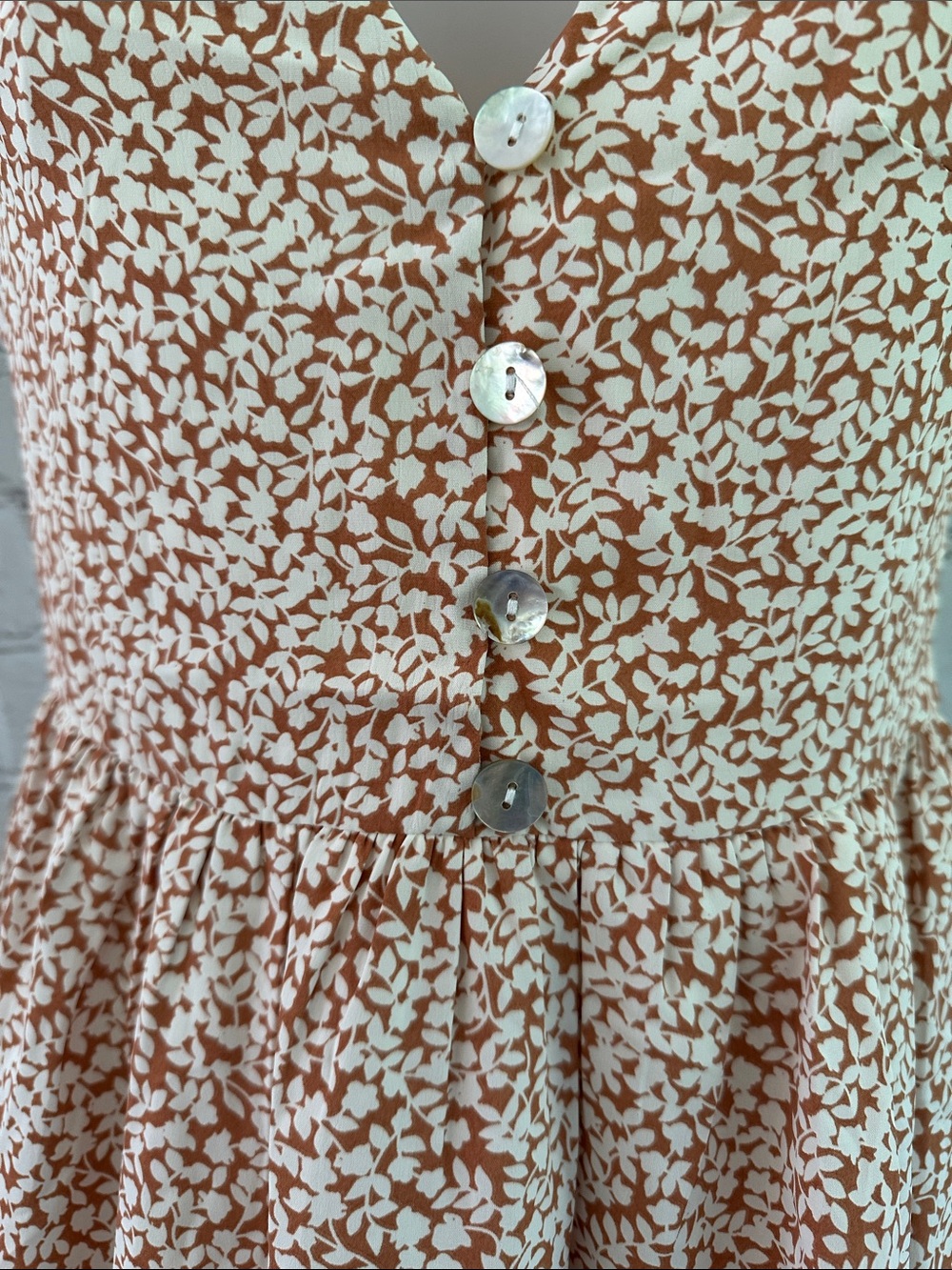 Petal & Pup Rust and White Floral Mini Dress - Picture 3 of 11